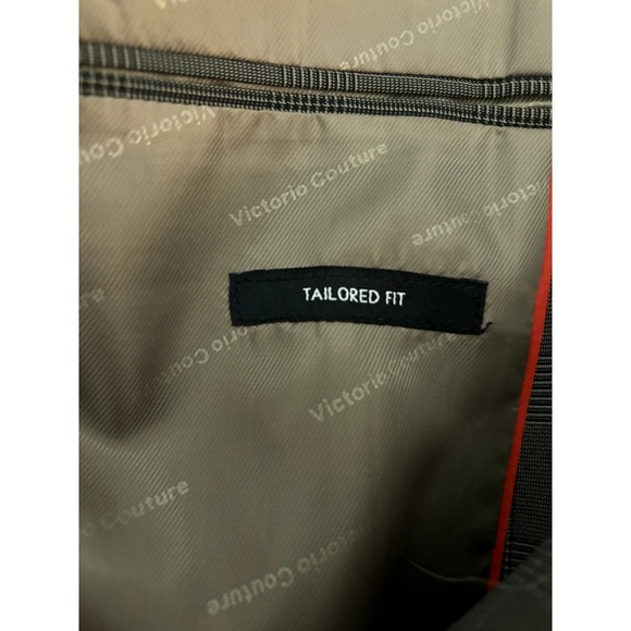 Victorio Couture Gray Glen Check Sport Coat Blazer Jacket Big & Tall Size 44L - Picture 8 of 9